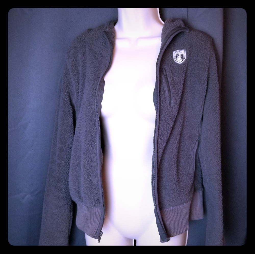 American Eagle Outfitters Grey ZipUp Fleece Hoodie